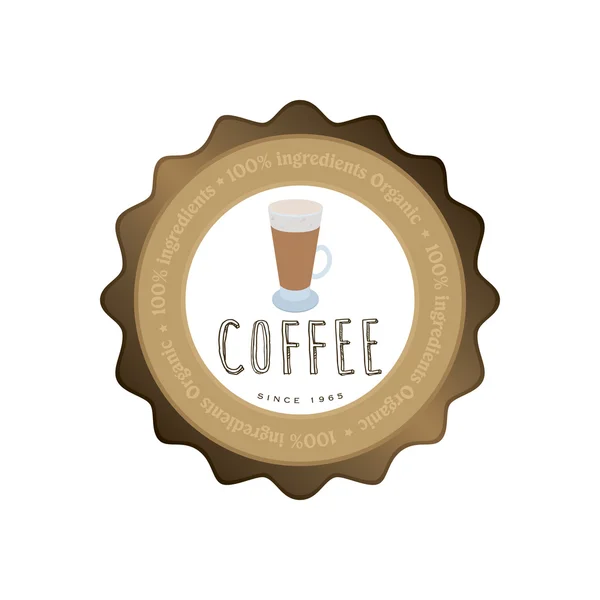 Etiqueta de café coloreado — Archivo Imágenes Vectoriales