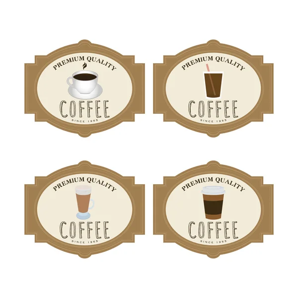 Etiqueta de café coloreado — Vector de stock