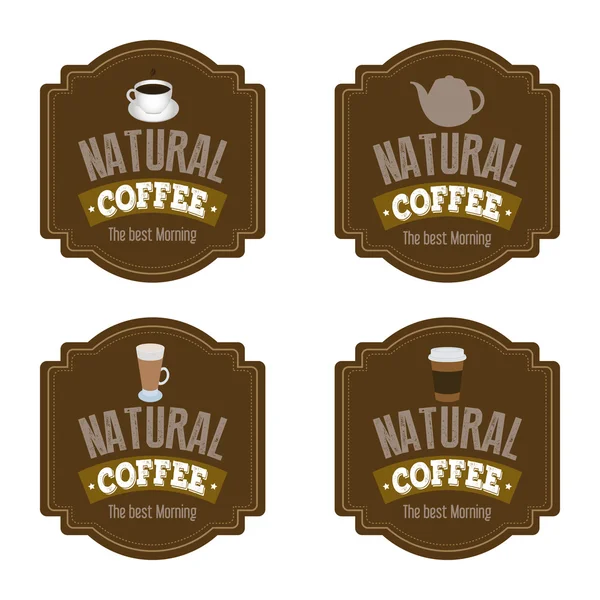 Gekleurde koffie Label — Stockvector