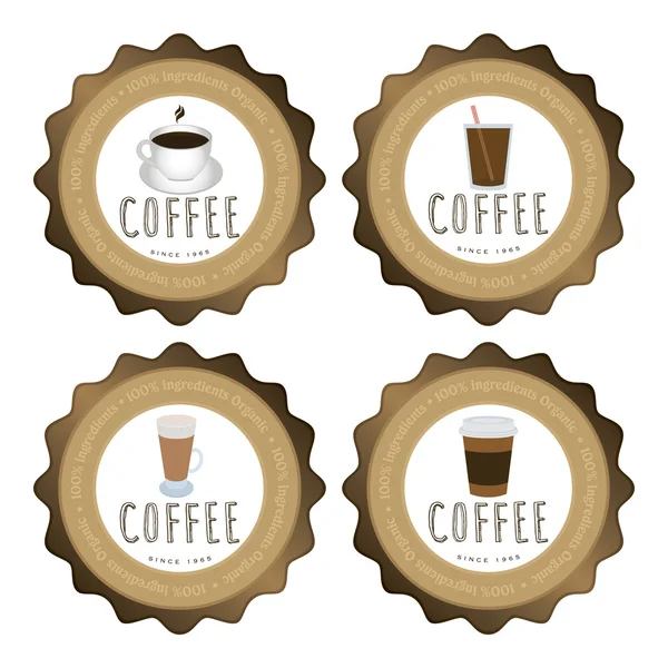 Etiqueta de café coloreado — Vector de stock