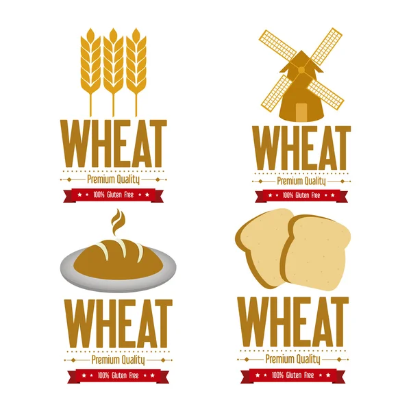 Изолированные пшеничные этикетки — стоковый вектор