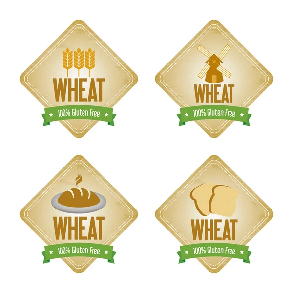 Изолированные пшеничные этикетки — стоковый вектор