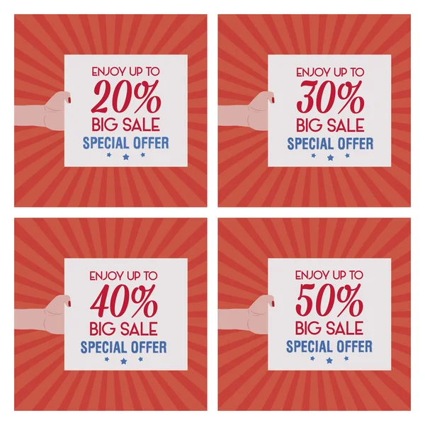 Big sale labels — Stock Vector