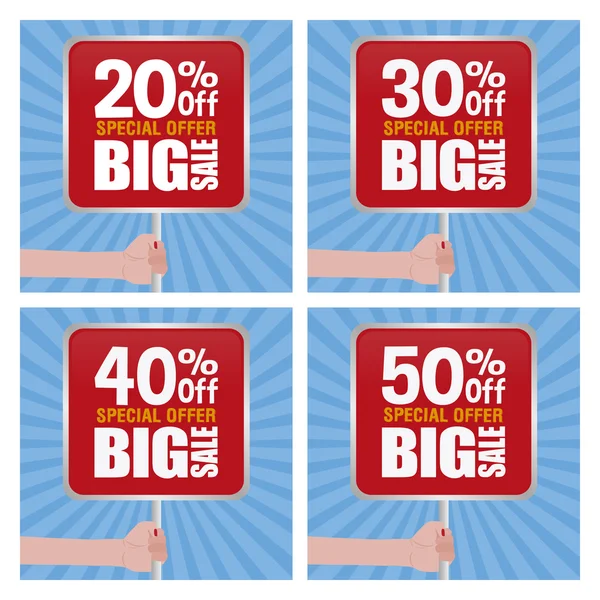 Big sale labels — Stock Vector