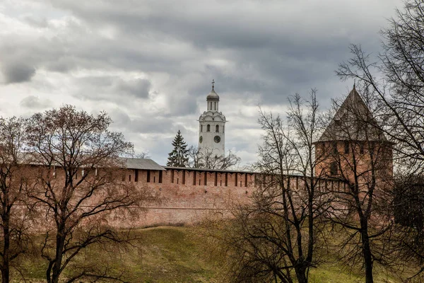 Las Paredes Los Detinets Novgorod Kremlin Novgorod Primavera Veliky Novgorod — Foto de Stock