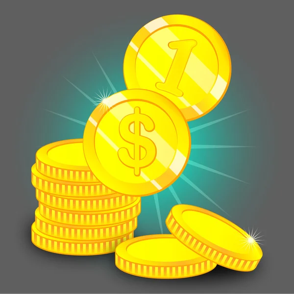 Padající zlaté mince — Stockový vektor