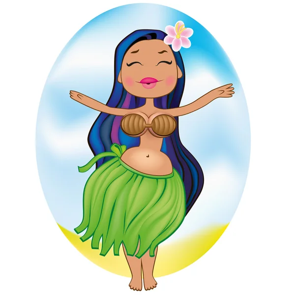 Chica hawaiana — Archivo Imágenes Vectoriales