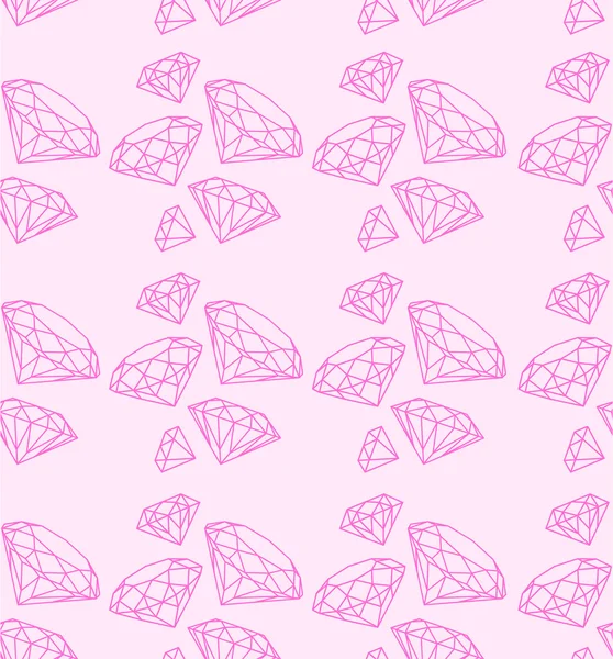 Seamless pattern with swag pink diamonds — Stock Vector
