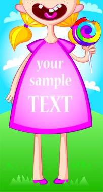 Cute little girl with candy clipart