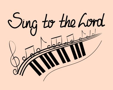 Lettering Bible Sing to the Lord with notes clipart