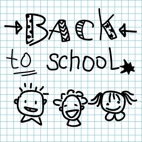 Back to school made on the cellular background — Stock Vector