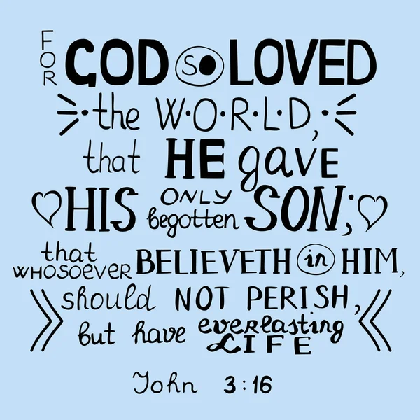 Want alzo lief heeft God de wereld John 3 16 — Stockvector