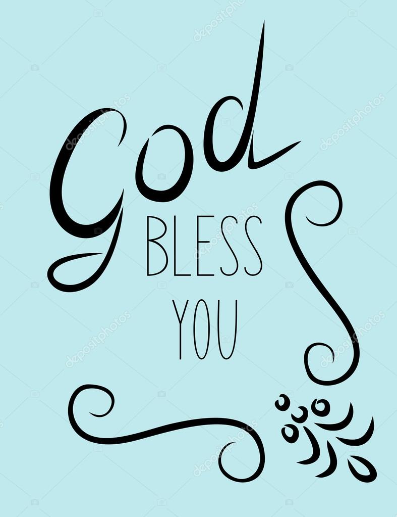 Inscription God bless you with flourishes Stock Vector by ©SunnyKo ...