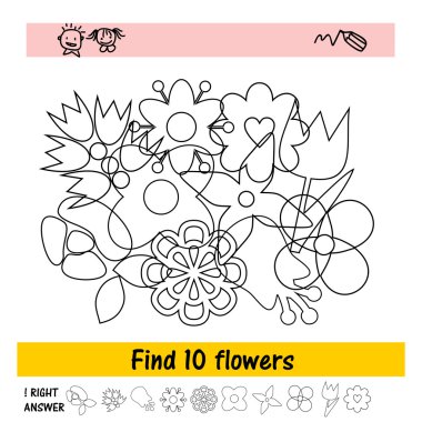 Çocuk s atama on çiçekleri bulmak için.