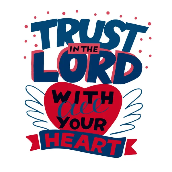 Біблійний вірш "Довіряй у Господі з усім своїм " . — стоковий вектор