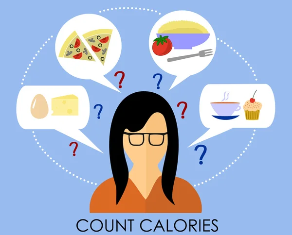 Uno stile di vita sano per contare le calorie — Vettoriale Stock