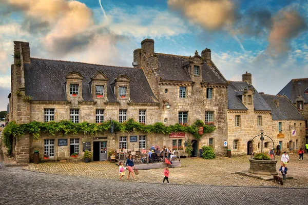 Locronan Finistere Brittany França Edifícios Século Xvi Xvii Que Estão — Fotografia de Stock
