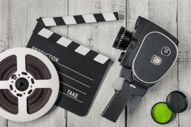 Eski film kamera ve film reel