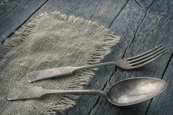 Old spoon and fork — Stock Photo, Image