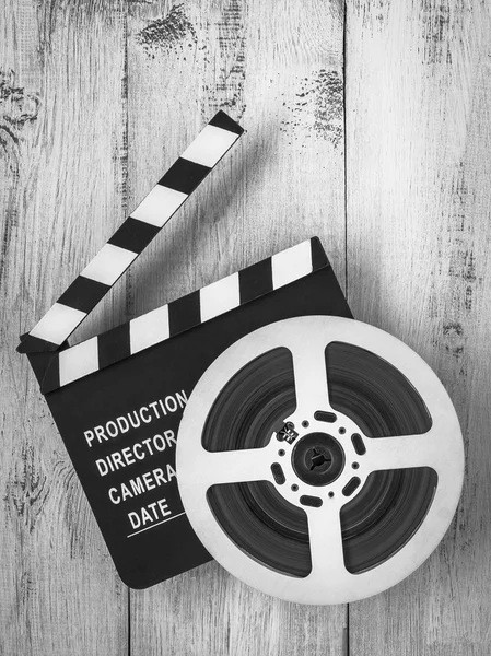 Clapperboards and the reel of film — Stock Photo, Image