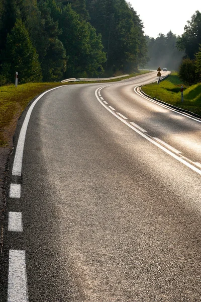 Camino sinuoso por la mañana temprano — Foto de Stock