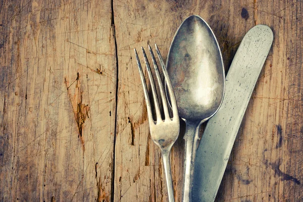 Fork, spoon and knife closeup — Stock Photo, Image