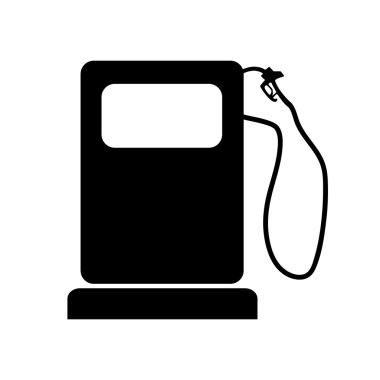 Benzin istasyonunda pompa simgesi. Vektör çizim.