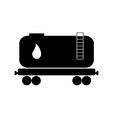 Demiryolu Petrol Petrol tankı simgesi. Petrol ulaşım. Logi