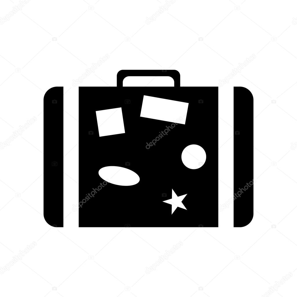 The suitcase icon. Luggage symbol. Flat Vector illustration