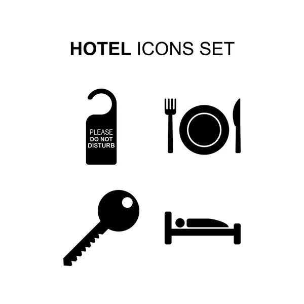 Hotelsymbole gesetzt. Vektorillustration — Stockvektor