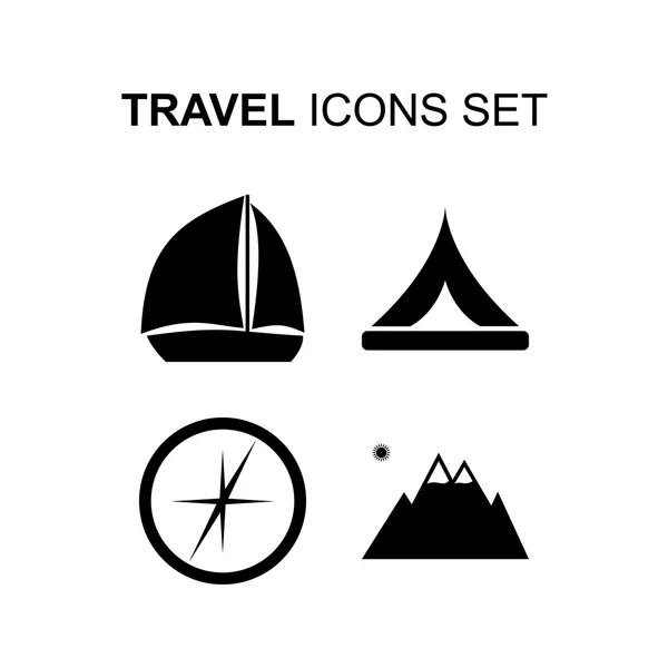 Conjunto de iconos de viaje. Ilustración vectorial — Vector de stock