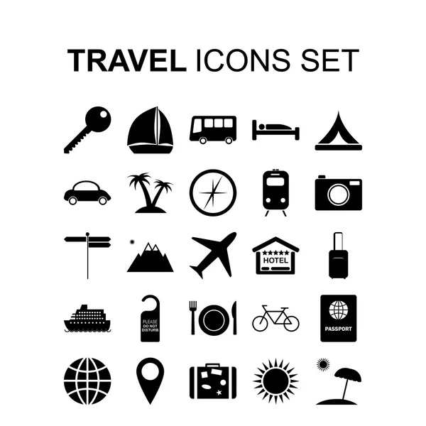 Cestovní ikony nastaveny. Vektorová ilustrace — Stockový vektor