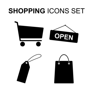 Alışveriş ikonları hazır. vektör illüstrasyonu