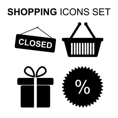 Alışveriş ikonları hazır. vektör illüstrasyonu