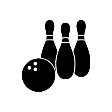 Top simgesi ile bowling pin. Vektör çizim