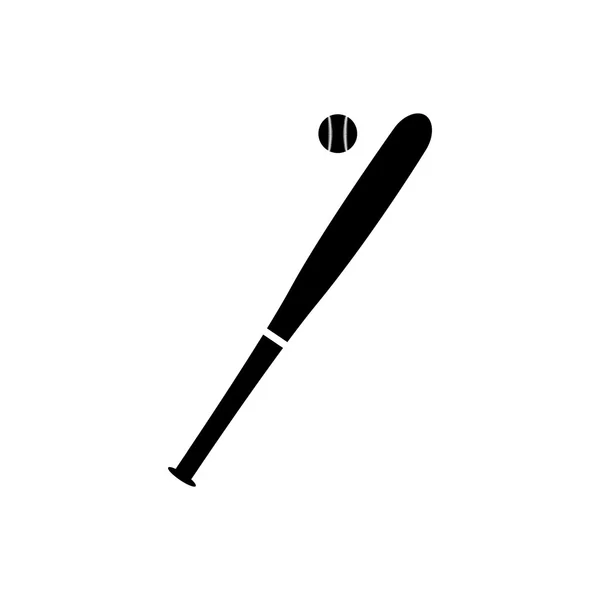 Honkbalknuppel met bal pictogram. Vectorillustratie — Stockvector