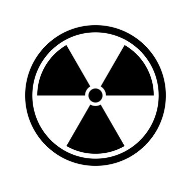 Radyasyon simgesi. Nükleer sembol. Vektör çizim