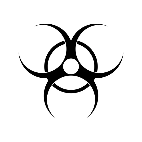Icono del símbolo de peligro biológico. Ilustración vectorial — Vector de stock
