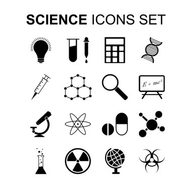 Bilim Icons set. Vektör çizim