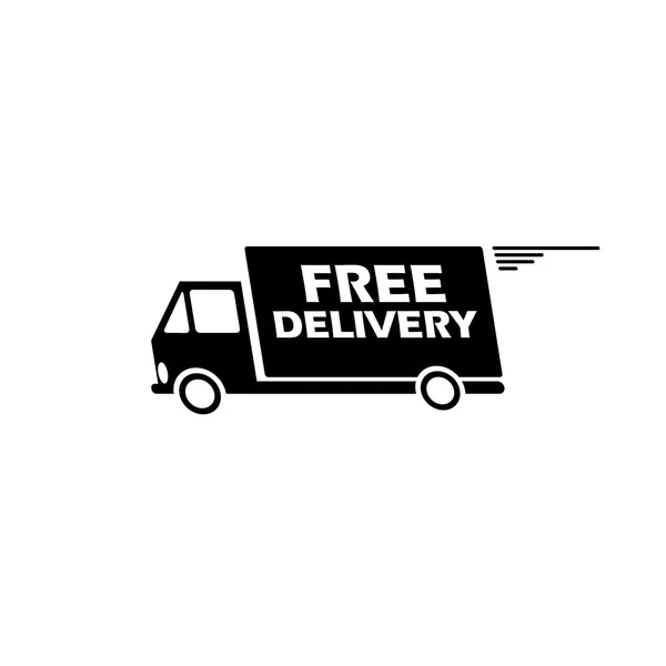 Consegna icona silhouette trasporto camion isolato su dorso biancogr — Vettoriale Stock