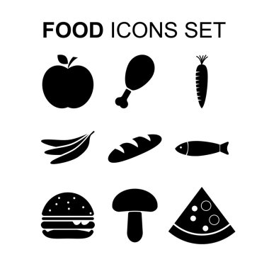 Gıda Icons set. vektör çizim