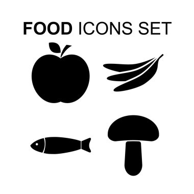 Gıda Icons set. vektör çizim