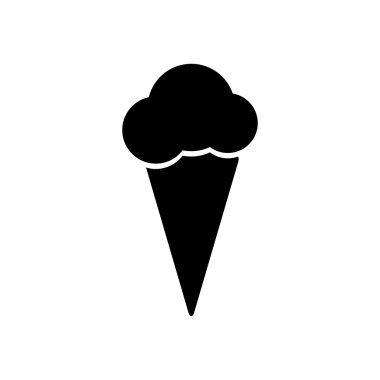 Dondurma simgesi. Siluet vektör çizim.