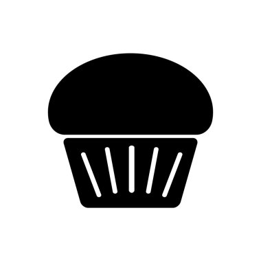 Muffin simgesi. Siluet vektör çizim.