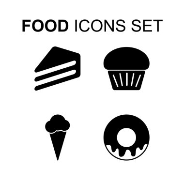 Gıda Icons set. vektör çizim