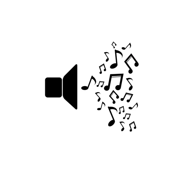 Icône haut-parleur avec notes de musique. Illustration vectorielle — Image vectorielle