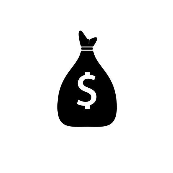 Ícone de saco de dinheiro. Dólar USD símbolo de moeda . — Vetor de Stock