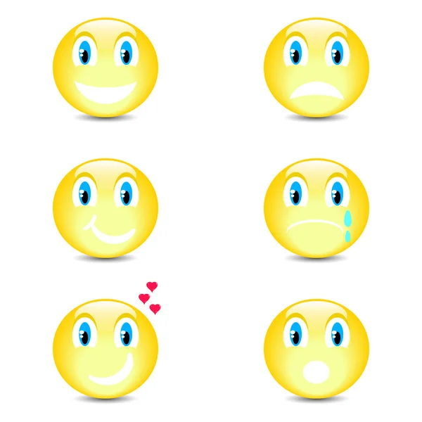 Set van smiley pictogrammen met gezicht expressie — Stockvector