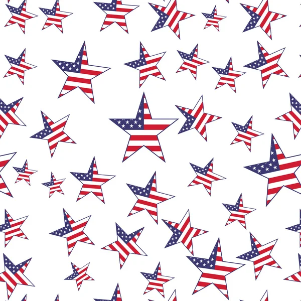 USA flagga stjärnor seamless mönster. Vektor bakgrund — Stock vektor