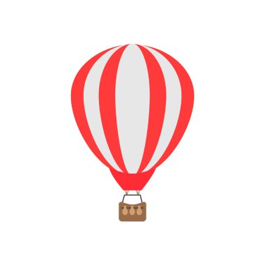 Beyaz arka plan üzerinde izole sıcak hava balonu. Vektör illustratio